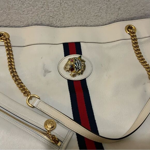 GUCCI Ivory Calfskin Large Rajah Chain Tote authentication certificate - Picture 6 of 16